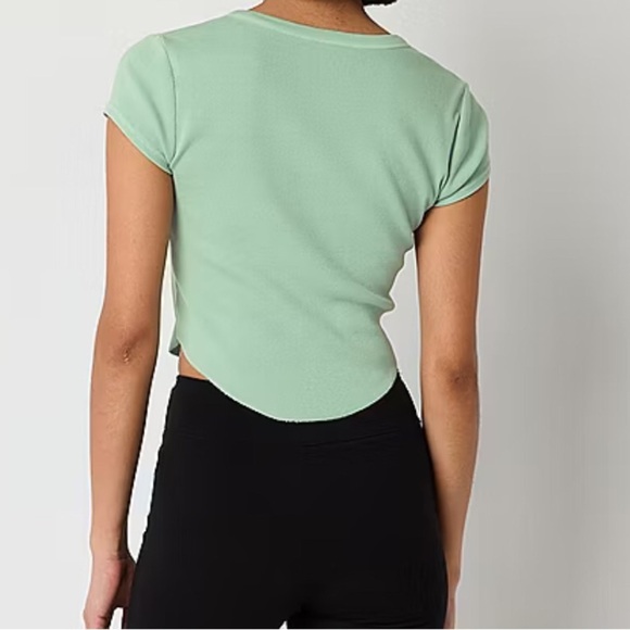 Arizona Womens V Neck Short Sleeve Crop Top Juniors Size XXL New With … - Picture 3 of 5